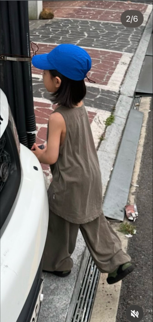 시우하루 카본 캡 블루 키즈 모자 유아 이미지