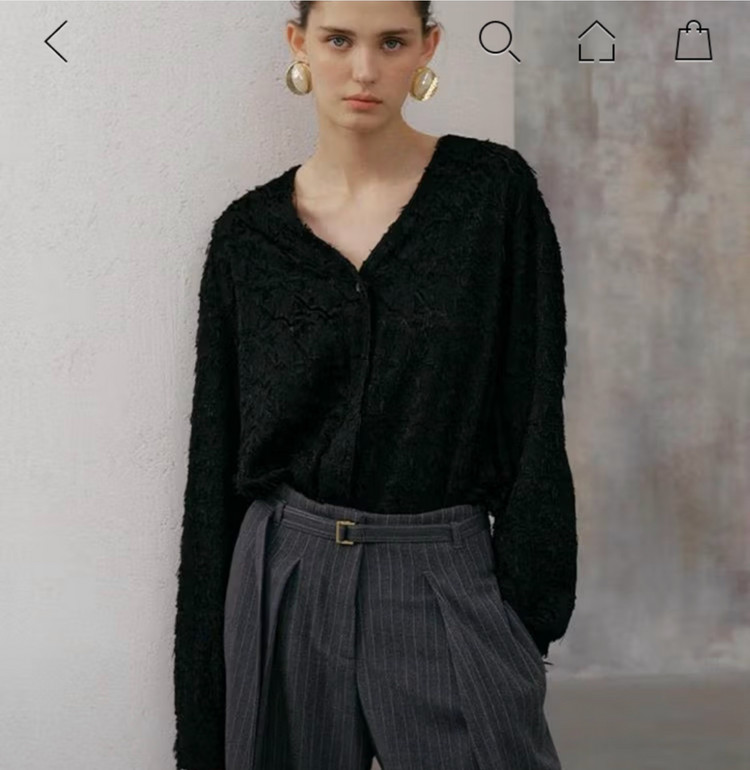 바니스뉴욕 필립페더 블라우스 블랙 66 택채 새상품 이미지