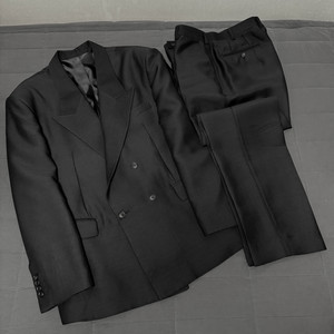 LEMETEQUE 르메테크 블랙 울 실크 더블 슈트 셋업 105 사이즈 이미지