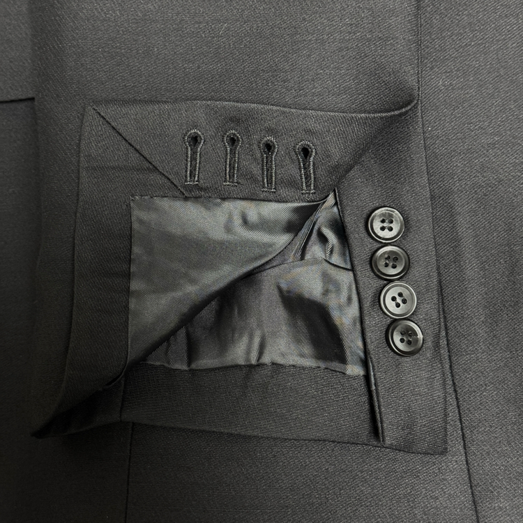 LEMETEQUE 르메테크 블랙 울 실크 더블 슈트 셋업 105 사이즈 이미지