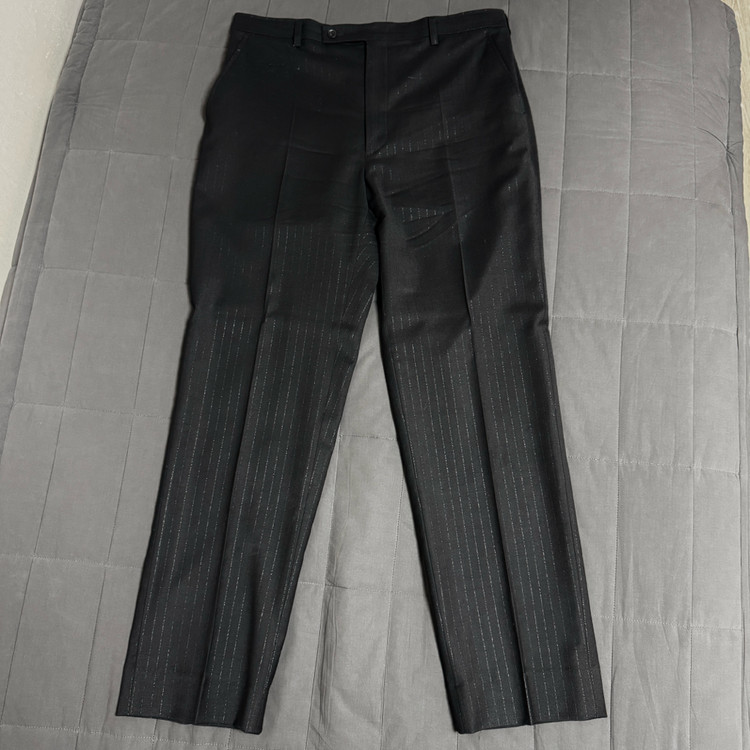 LEMETEQUE 르메테크 블랙 울 스트라이프 더블 슈트 셋업105사이즈 이미지