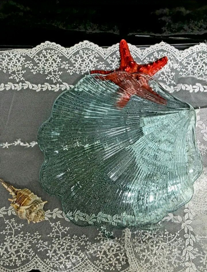 쉘 유리접시 빈티지접시 소품플레이트 이미지