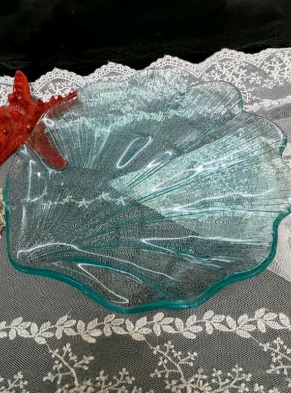 쉘 유리접시 빈티지접시 소품플레이트 이미지