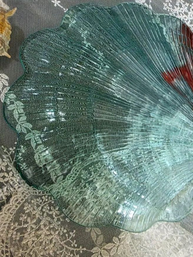 쉘 유리접시 빈티지접시 소품플레이트 이미지