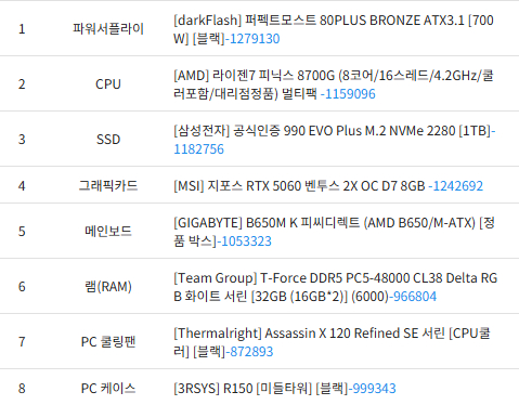RTX 5060 램32GB 고사양 게이밍 컴퓨터 본체 팝니다 [서울 구로동] 이미지
