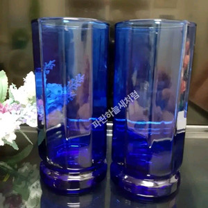 앵커호킹10각 블루패널 유리잔 유리컵 개당가 이미지