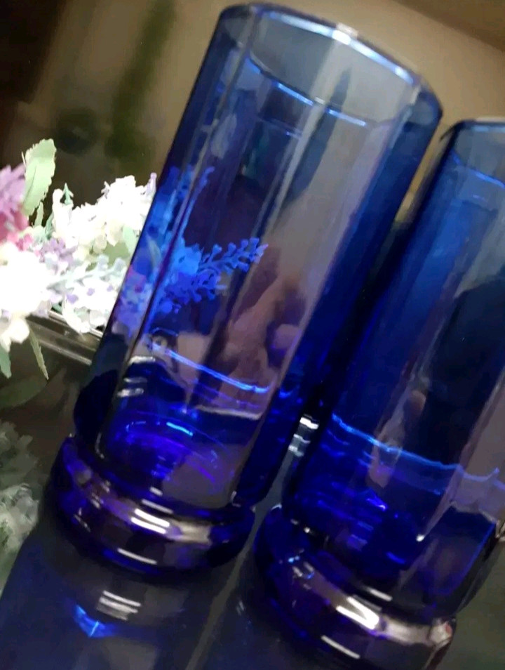 앵커호킹10각 블루패널 유리잔 유리컵 개당가 이미지