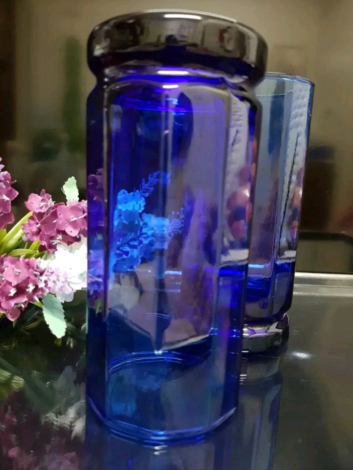 앵커호킹10각 블루패널 유리잔 유리컵 개당가 이미지