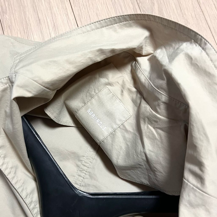 22년 빈폴레이디스 바스락 셔츠형 자켓 베이지 코튼 나일론 경량 바람막이 간절기 점퍼 이미지