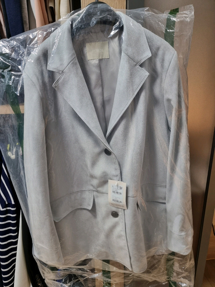 로엠 테일러드 스웨이드 자켓 RMJKG12R21 라이트블루 L사이즈 이미지