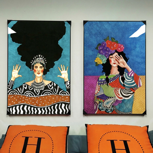그림 액자 팝아트 인테리어소품 여인그림 인물액자 거실 포인트 대형 아트포스터 감각적인 디자인 벽걸이 장식용 세트 2 이미지