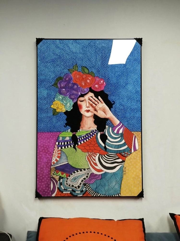그림 액자 팝아트 인테리어소품 여인그림 인물액자 거실 포인트 대형 아트포스터 감각적인 디자인 벽걸이 장식용 세트 2 이미지