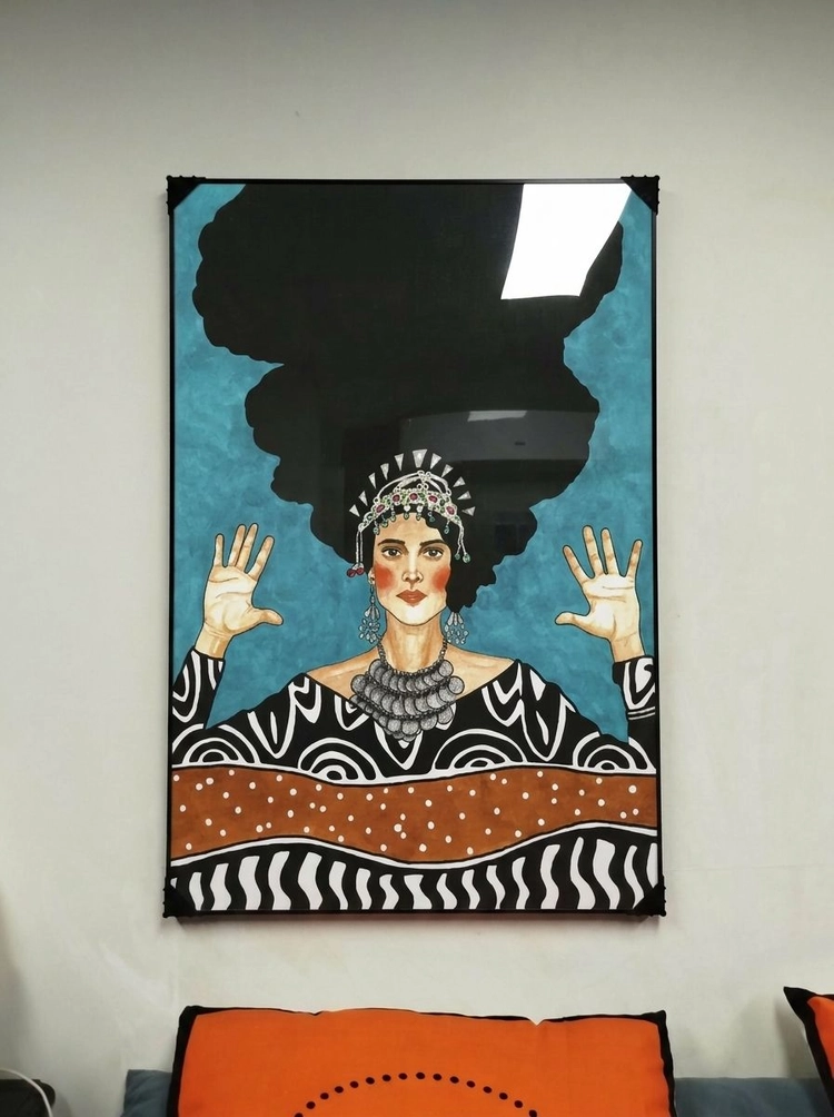 그림 액자 팝아트 인테리어소품 여인그림 인물액자 거실 포인트 대형 아트포스터 감각적인 디자인 벽걸이 장식용 세트 2 이미지