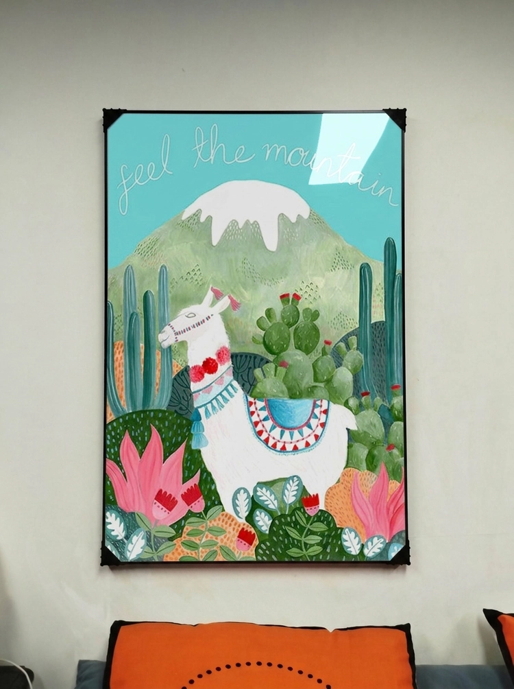 그림 액자 팝아트 인테리어소품 라마그림 산액자 휴양지풍경화 2종 세트 대형 거실벽 꾸미기 아트포스터 신혼집 포인트 이미지