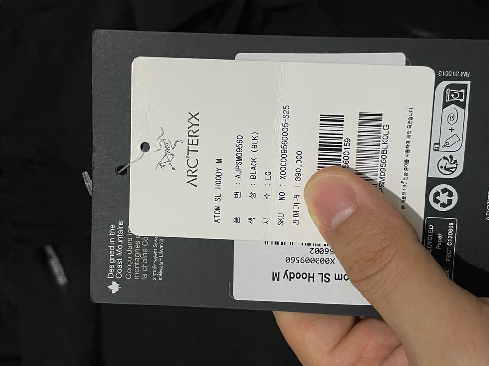 [105] 25ss 아크테릭스 아톰sl L 사이즈 이미지