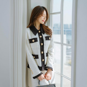 [새상품] 로아르 트위드 골드버튼 투피스 set 이미지