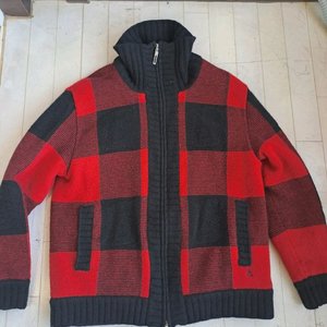 빈폴 체크 집업 니트 이미지