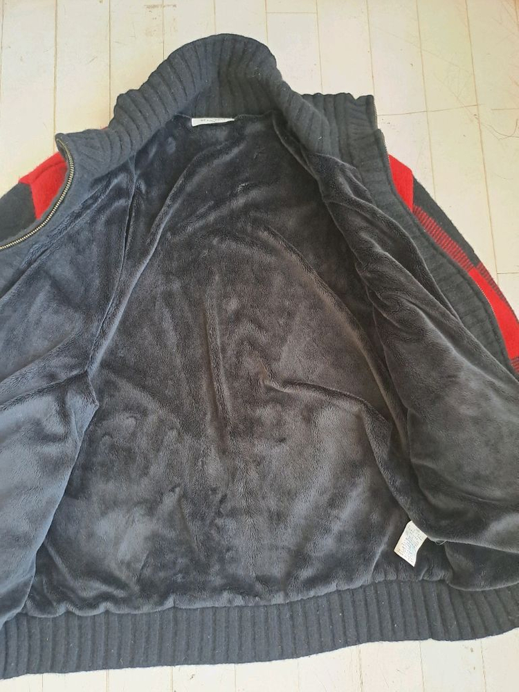 빈폴 체크 집업 니트 이미지