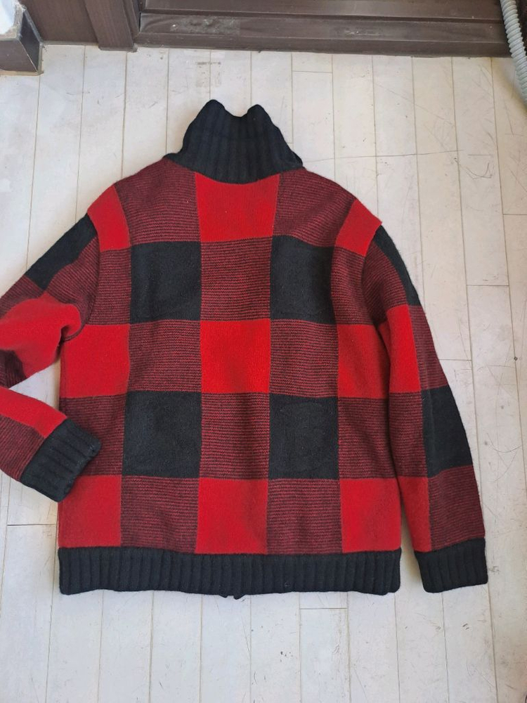 빈폴 체크 집업 니트 이미지