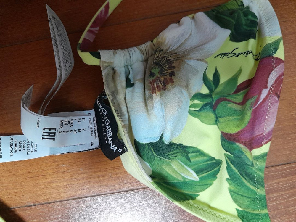완전 새상품 돌체앤가바나 비키니 수영복 패턴 예쁜 연노랑 이미지