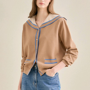 SJSJ 울 컬러라인 세일러 칼라가디건 랑방 마인 타임 더캐시미어 시스템 오브제 이미지