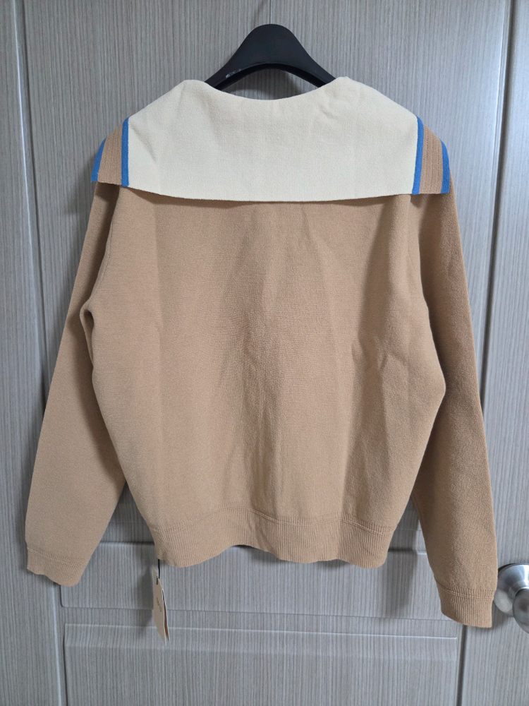 SJSJ 울 컬러라인 세일러 칼라가디건 랑방 마인 타임 더캐시미어 시스템 오브제 이미지