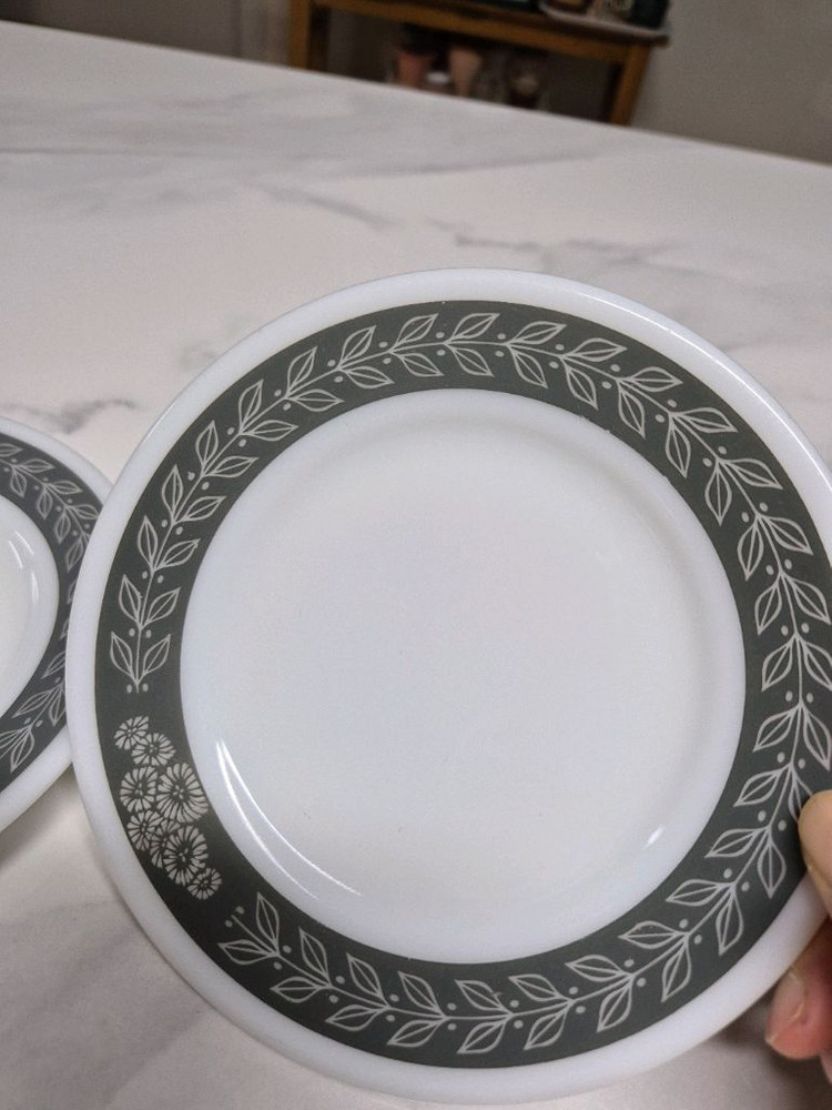 빈티지 파이렉스 라우렐 월계수밴드 접시2p 이미지