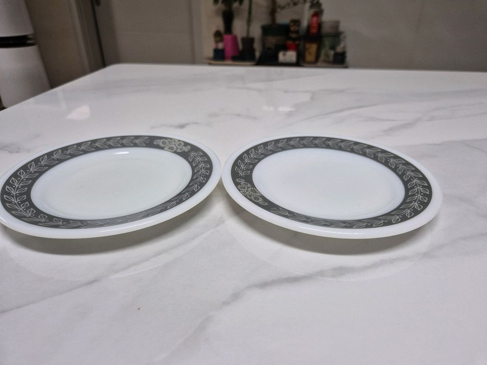 빈티지 파이렉스 라우렐 월계수밴드 접시2p 이미지