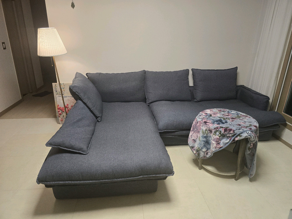 소파 2셋트[듀커 DK032 4인용 패브릭 차콜] 이미지