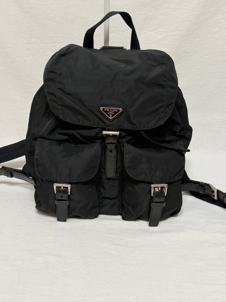 정품 프라다 포코노 나일론 투포켓 미디움 백팩 블랙 이미지