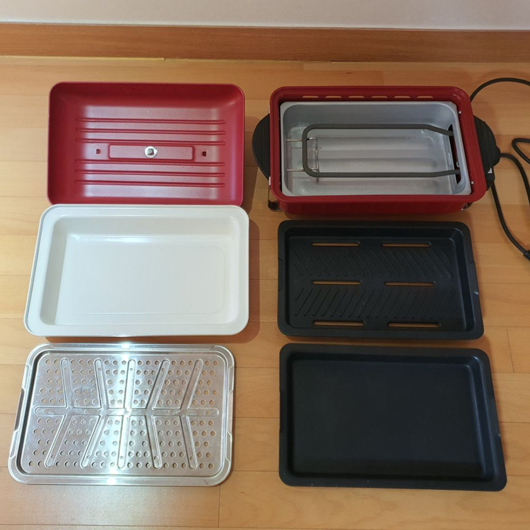 레꼴드 홈 바베큐 전기그릴 앤 전골팬 찜판 캠핑용 전 이미지