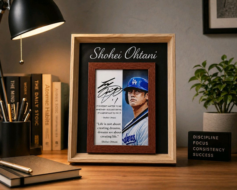 Shohei Ohtani 명언 더블 프레임 액자 22x27cm 이미지
