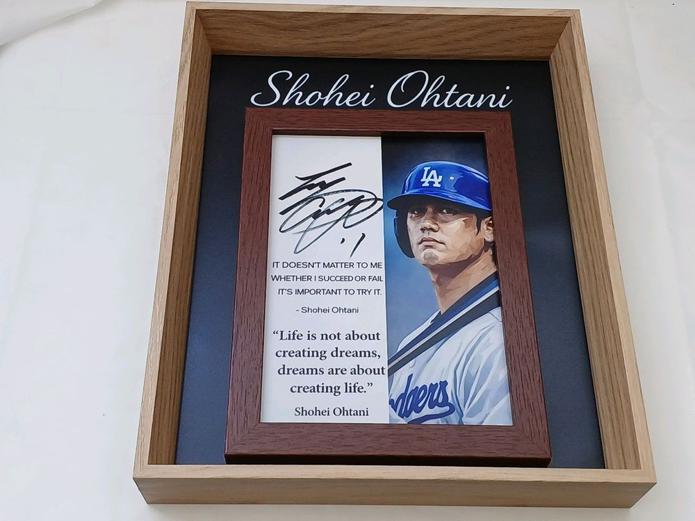 Shohei Ohtani 명언 더블 프레임 액자 22x27cm 이미지