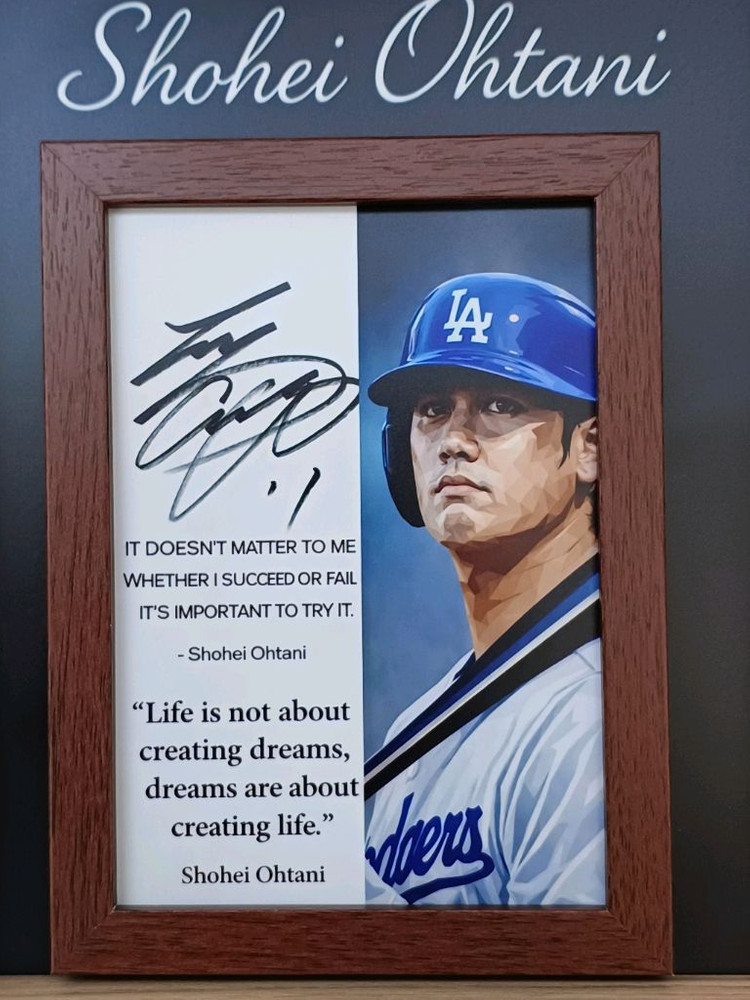Shohei Ohtani 명언 더블 프레임 액자 22x27cm 이미지