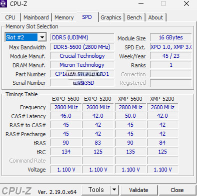 국내정발 ddr5 32gb(16x2) 5600mhz crucial pro 이미지