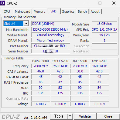 국내정발 ddr5 32gb(16x2) 5600mhz crucial pro 이미지