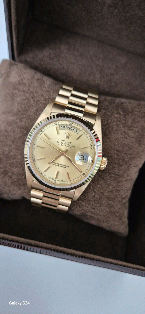 급매 특A급 올정품 롤렉스 정품 18038 금통 36mm 18K 오버홀 완료 상태좋아요 37.7돈 풀코 이미지