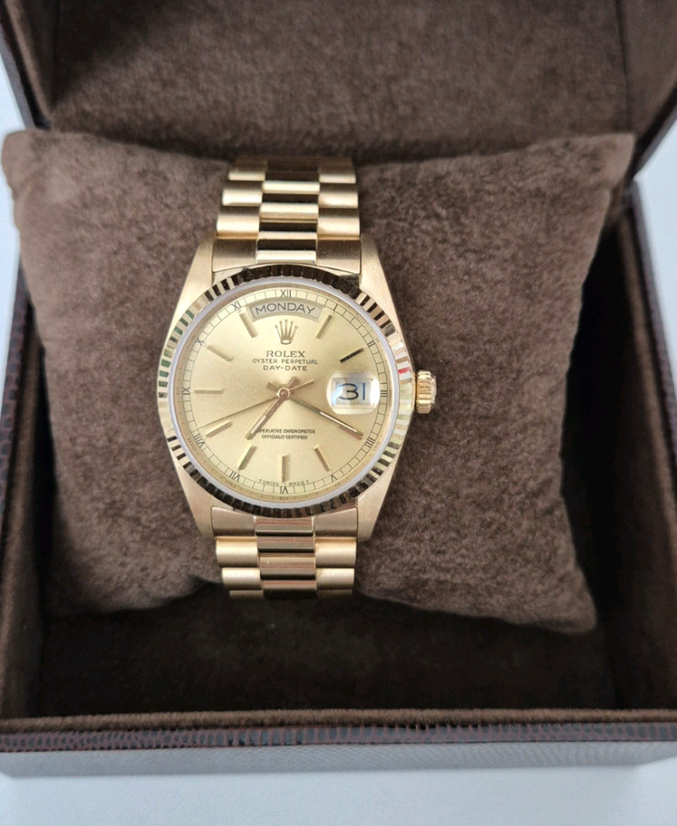 급매 특A급 올정품 롤렉스 정품 18038 금통 36mm 18K 오버홀 완료 상태좋아요 37.7돈 풀코 이미지