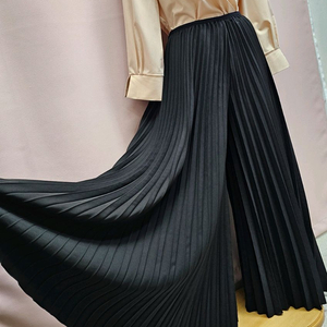 블랙 플리츠 와이드 팬츠 치마바지 이미지