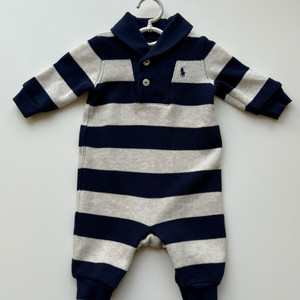 [상태좋음] 폴로베이비 프렌치 리브 코튼 숄 커버올 (신생아부터 가능) 이미지