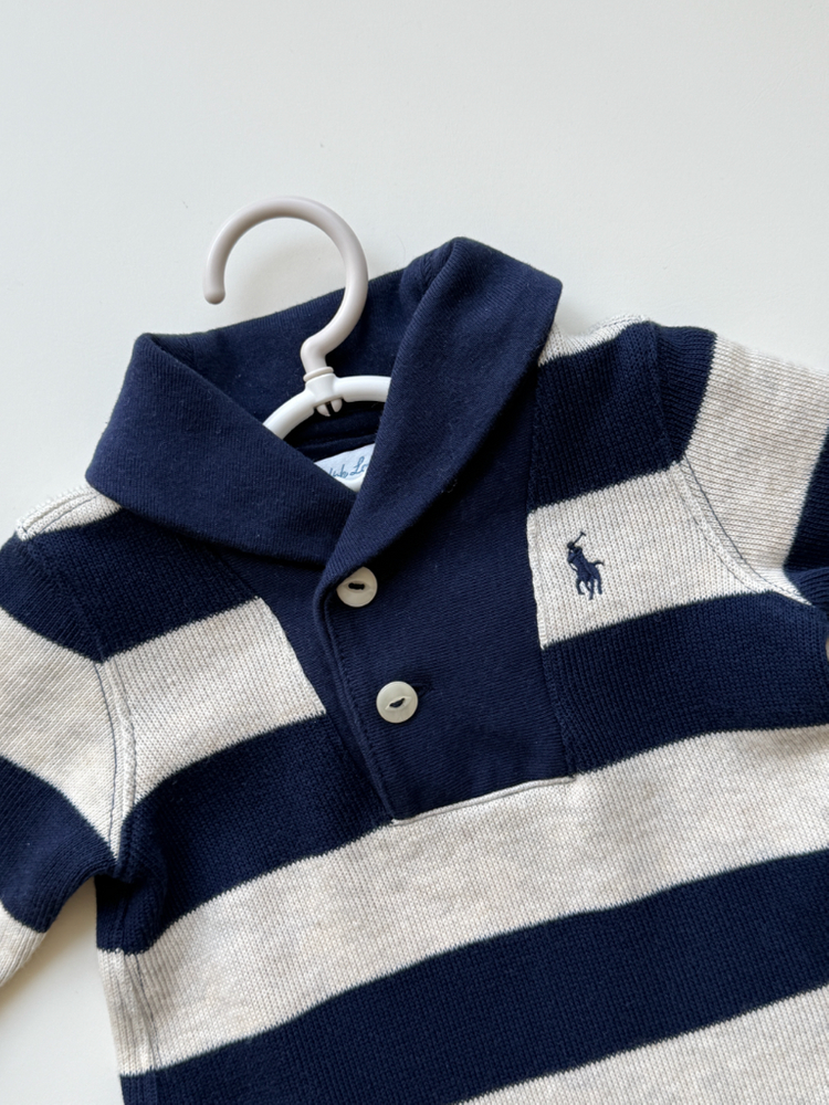 [상태좋음] 폴로베이비 프렌치 리브 코튼 숄 커버올 (신생아부터 가능) 이미지