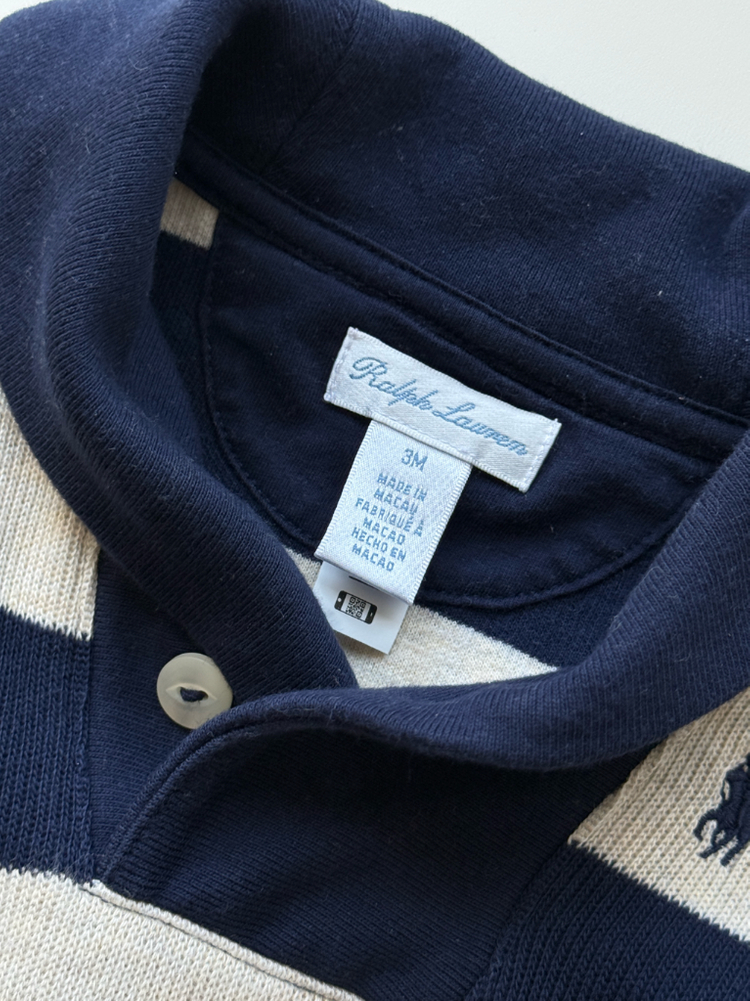 [상태좋음] 폴로베이비 프렌치 리브 코튼 숄 커버올 (신생아부터 가능) 이미지