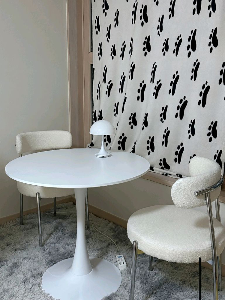 [최저가]원형 화이트 2인 4인 카페 식당 테이블 식탁 이미지