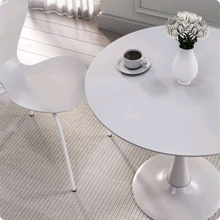 [최저가]원형 화이트 2인 4인 카페 식당 테이블 식탁 이미지