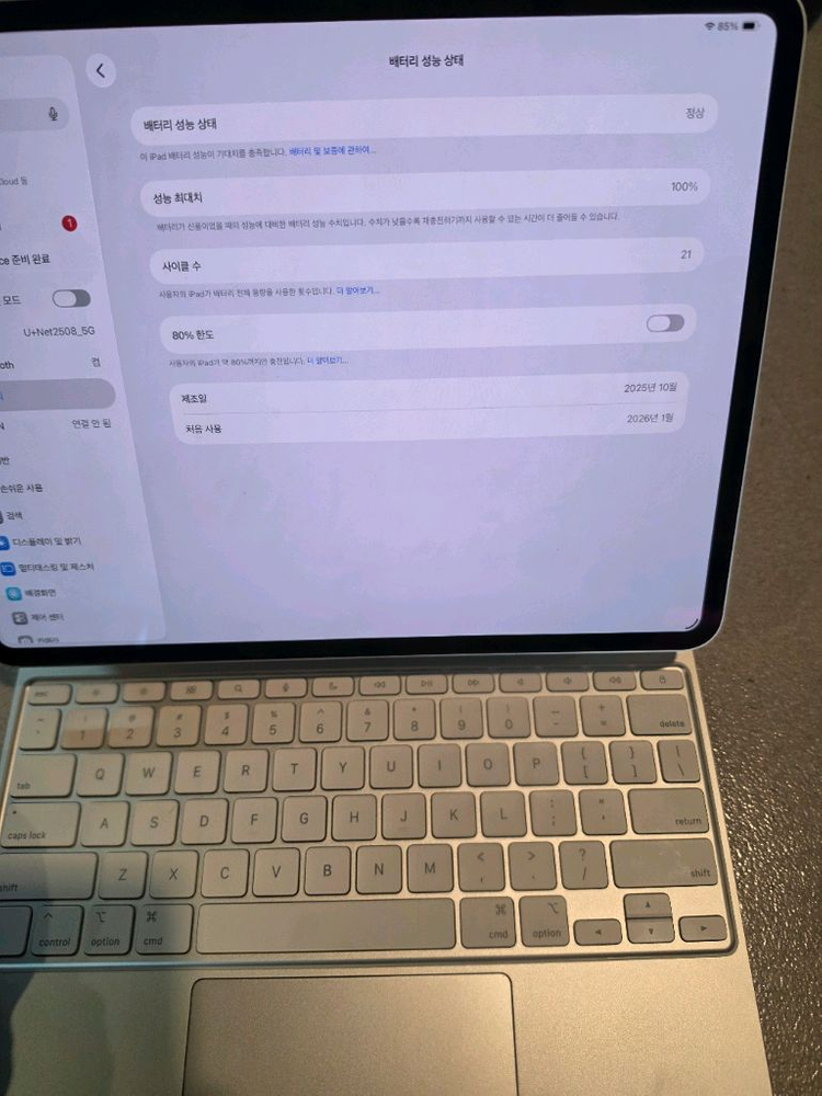 아이패드 프로 13 M5 256GB 실버 + 매직키보드 흰색 애플케어 이미지