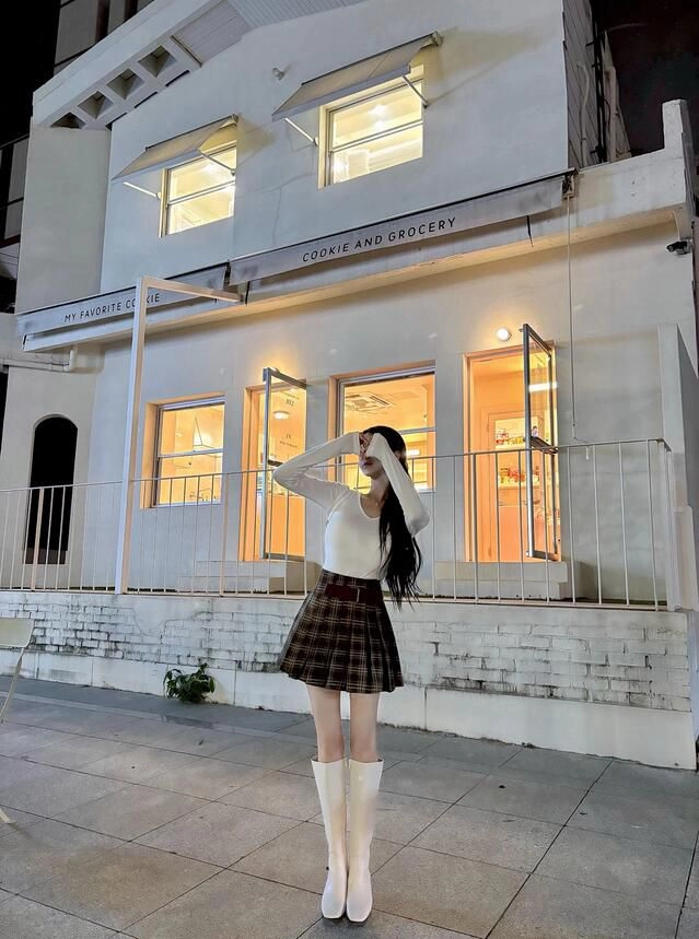 체크 플리츠 스커트 이미지