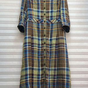 BCBG> 린넨100 체크 셔츠 원피스 이미지