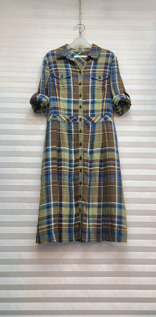 BCBG> 린넨100 체크 셔츠 원피스 이미지