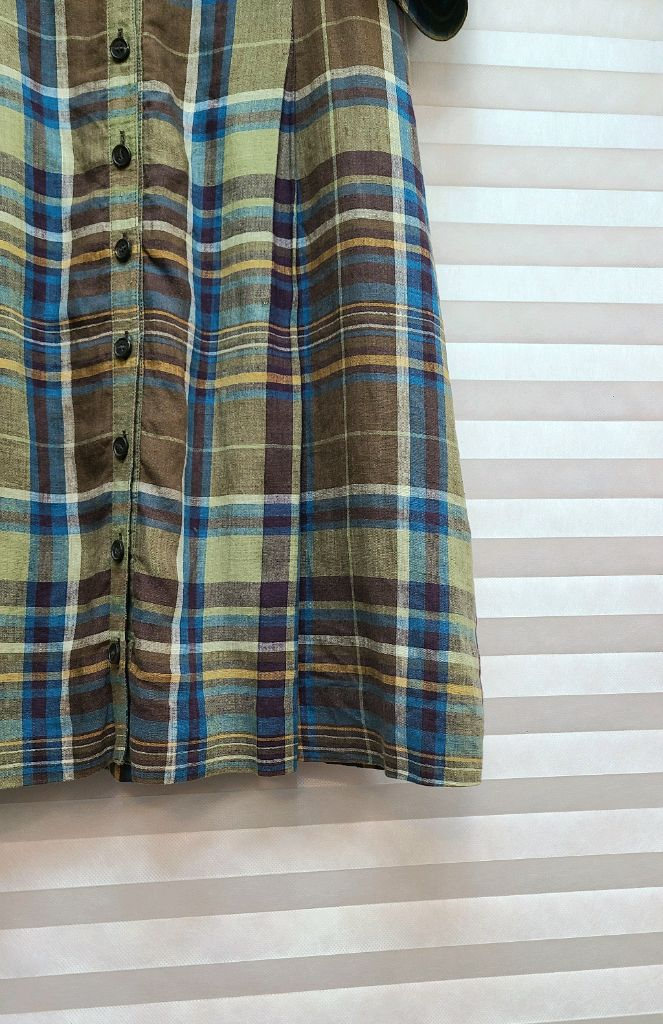 BCBG> 린넨100 체크 셔츠 원피스 이미지