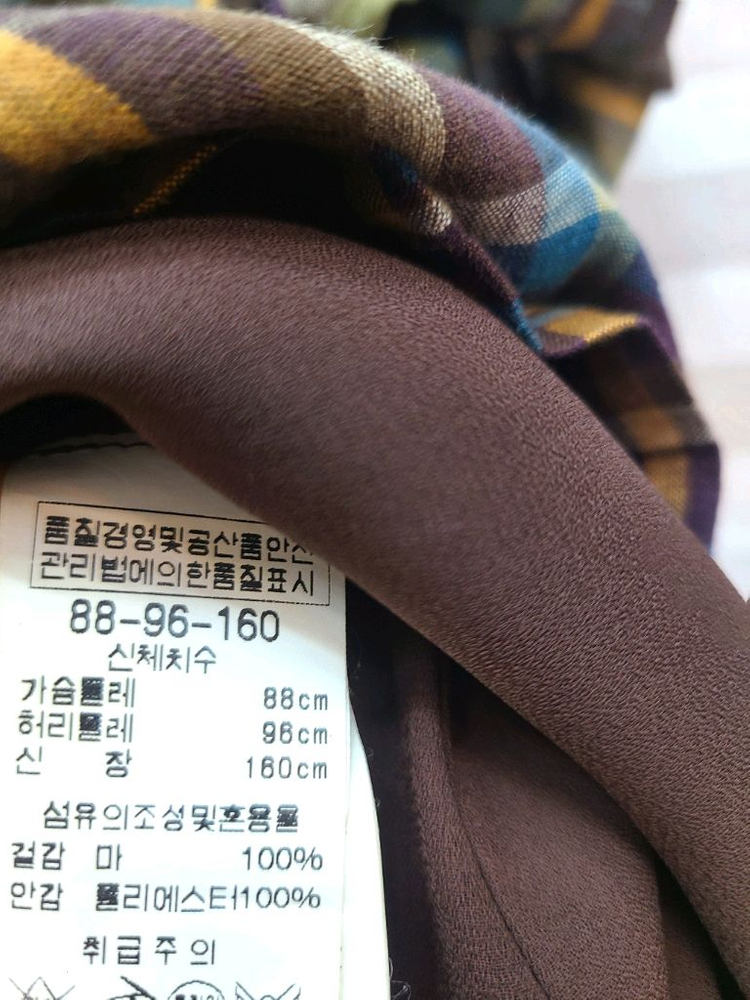 BCBG> 린넨100 체크 셔츠 원피스 이미지